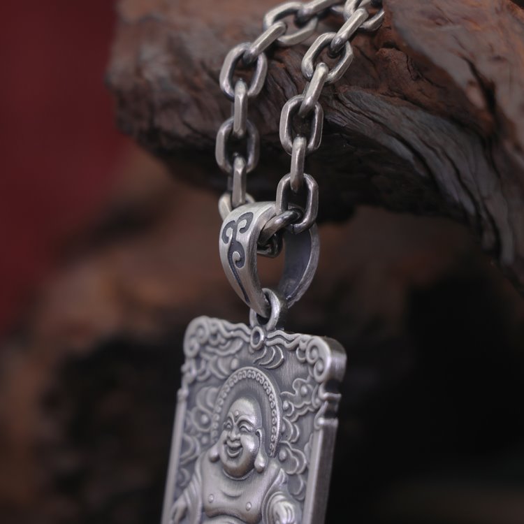 Framed Laughing Buddha Pendant