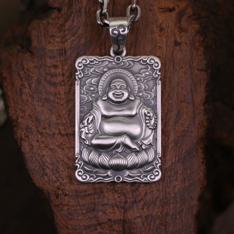 Framed Laughing Buddha Pendant