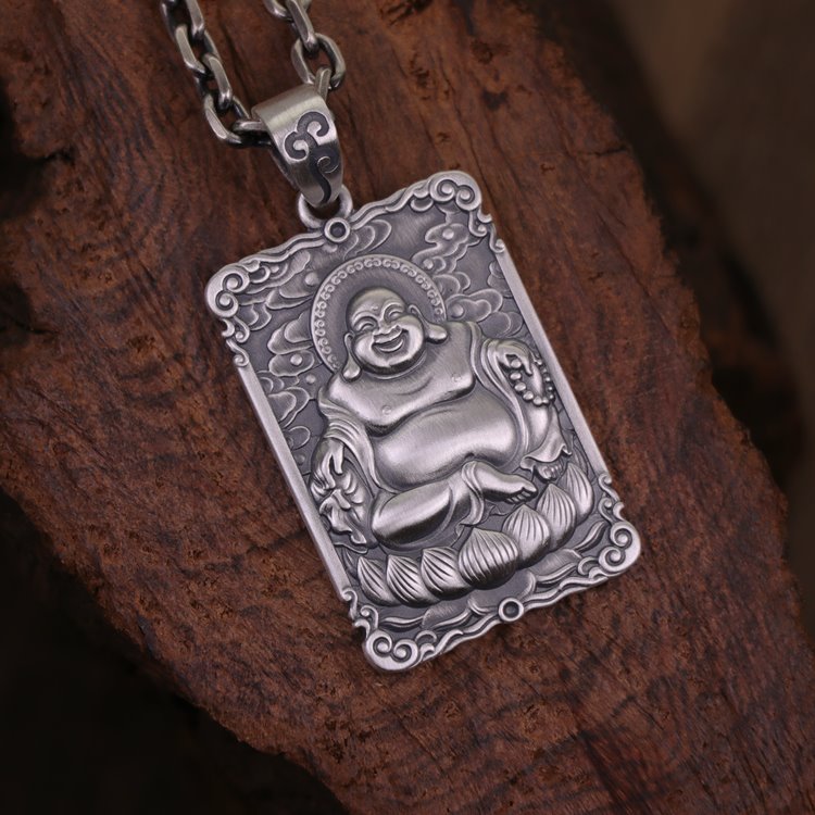 Framed Laughing Buddha Pendant