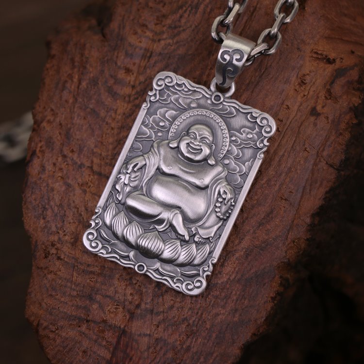 Framed Laughing Buddha Pendant