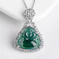 Iced Out Jade Buddha Pendant