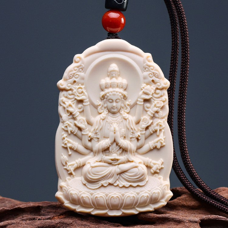 Infinite Compassion Ivory Quan Yin Pendant