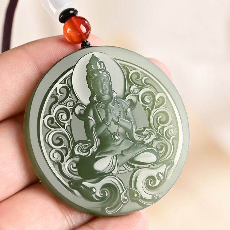 Jade Kuan Yin Pendant