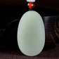 Jade Oval Laughing Buddha Pendant