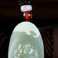 Jade Oval Laughing Buddha Pendant