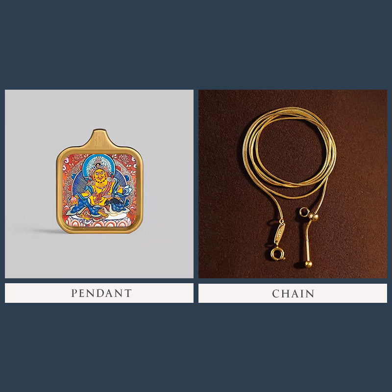 Square-Framed Jambala Thangka Pendant