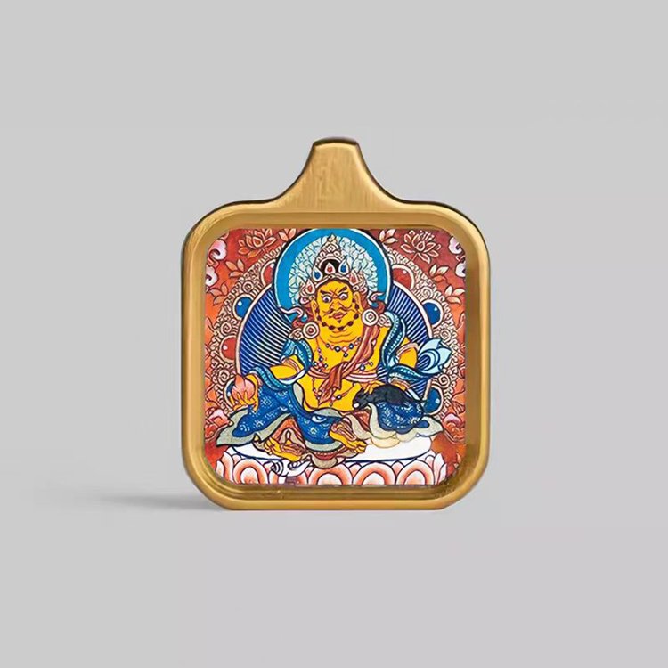 Square-Framed Jambala Thangka Pendant