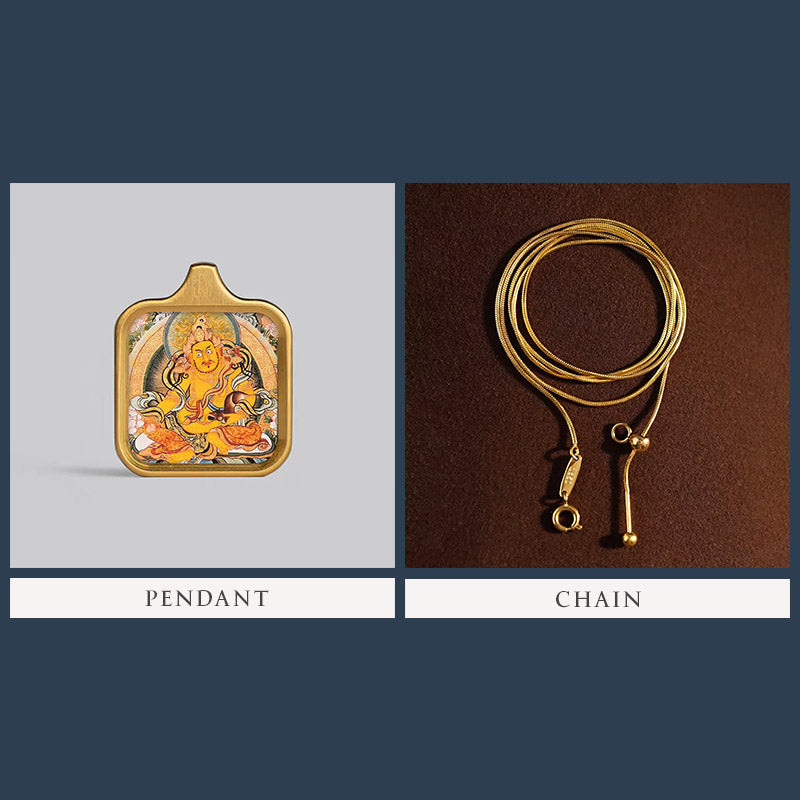 Square-Framed Jambala Thangka Pendant