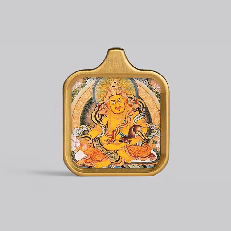 Square-Framed Jambala Thangka Pendant
