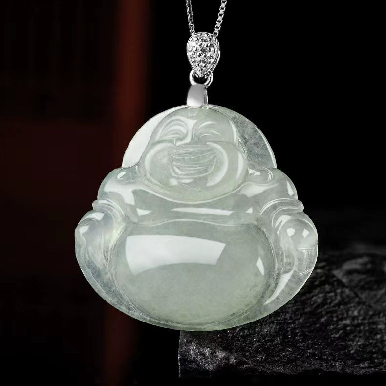 Laughing Buddha Jade Charm