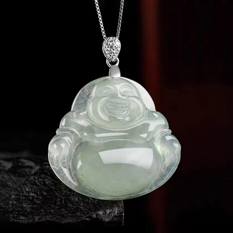 Laughing Buddha Jade Charm