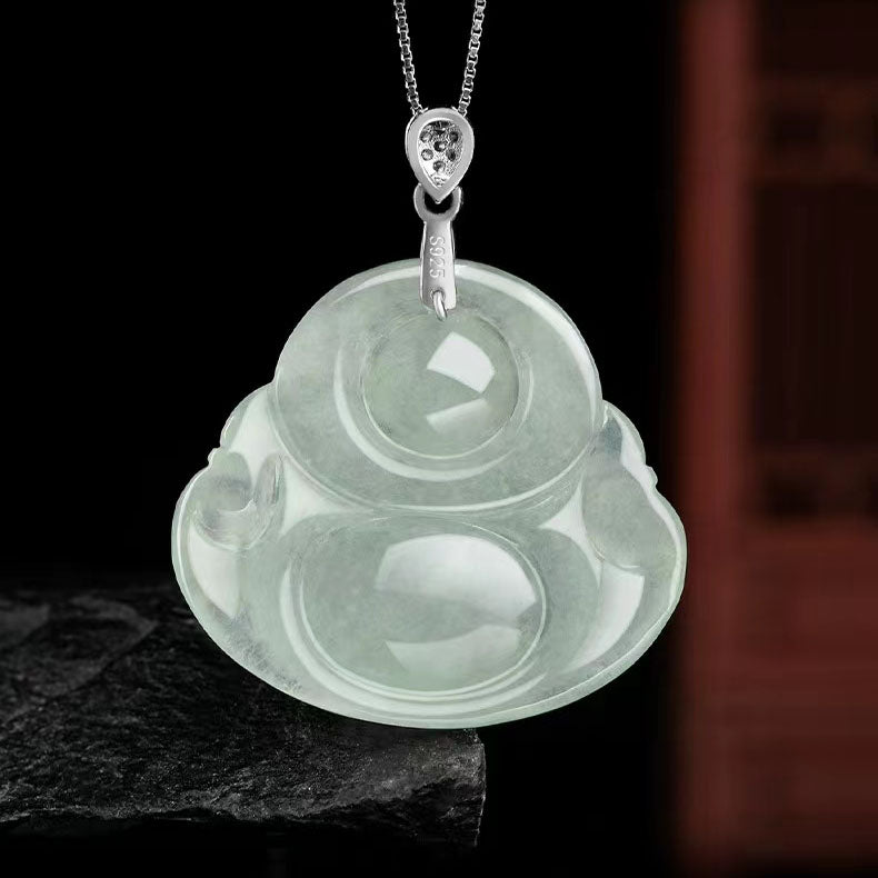 Laughing Buddha Jade Charm