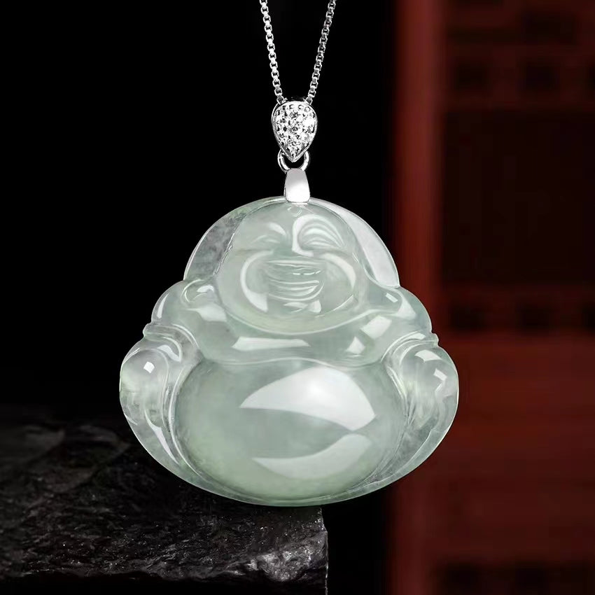 Laughing Buddha Jade Charm