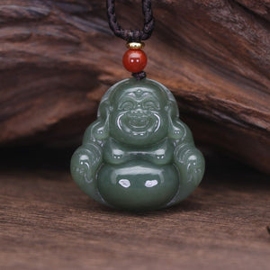 Laughing Buddha Jade Necklace