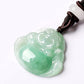 Light Green Jade Laughing Buddha Necklace