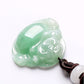 Light Green Jade Laughing Buddha Necklace