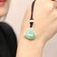 Light Green Jade Laughing Buddha Necklace