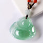 Light Green Real Jade Laughing Buddha Necklace