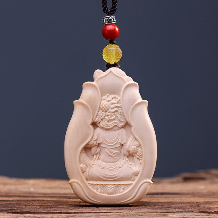 Limitless Compassion Real Ivory Kokuza Bosatsu Pendant