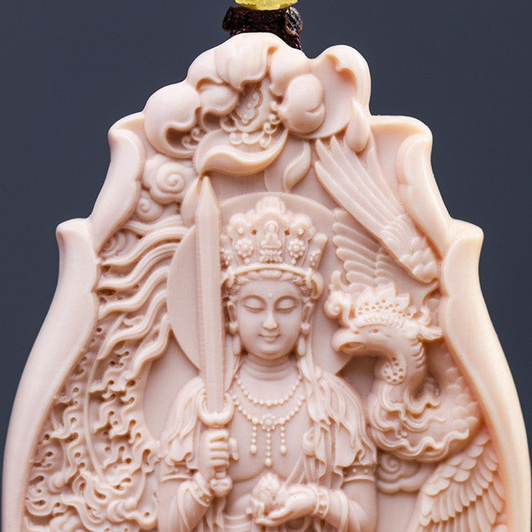 Limitless Compassion Real Ivory Kokuza Bosatsu Pendant