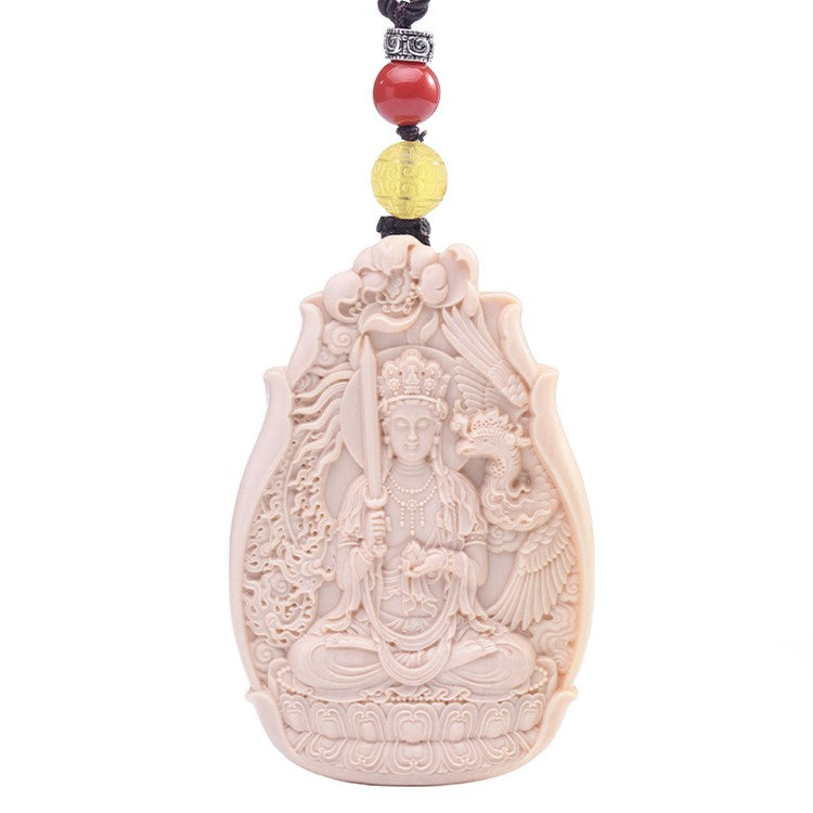 Limitless Compassion Real Ivory Kokuza Bosatsu Pendant