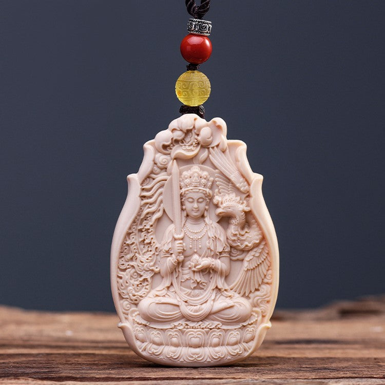 Limitless Compassion Real Ivory Kokuza Bosatsu Pendant