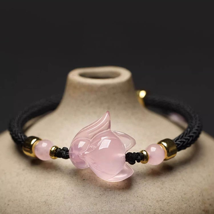 Pink Crystal Inari Fox String Bracelet