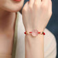 Pink Crystal Inari Fox String Wristband
