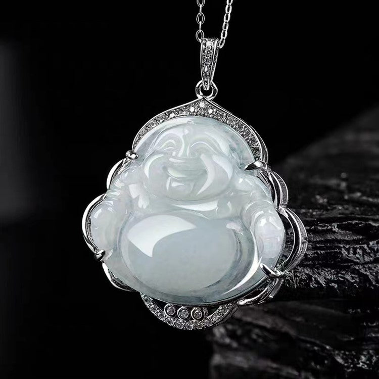 White Jade Buddha Necklace-Mantrapiece