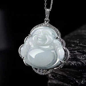 White Jade Buddha Necklace