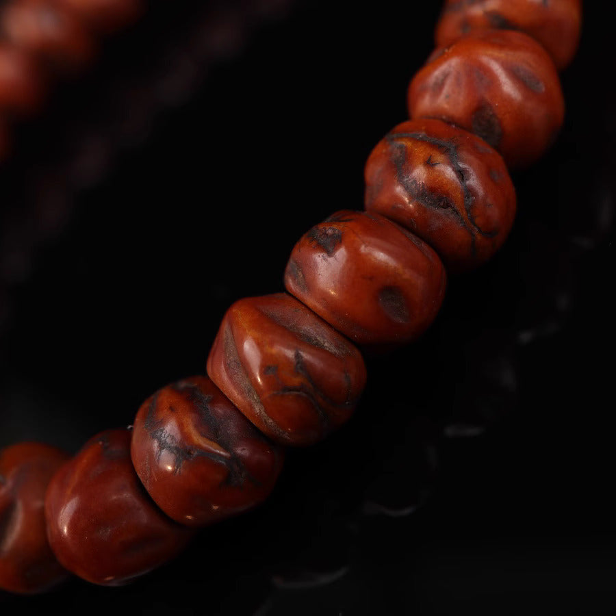 Antique Tibetan Red Bodhi Tree Seeds Wrist Mala-Mantrapiece