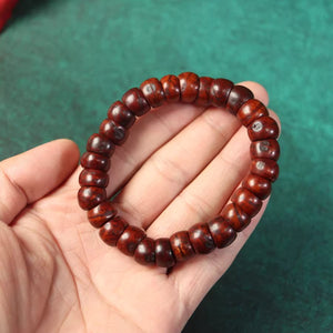Antique Tibetan Mala Beads Red Bodhi Seed Wrist Mala