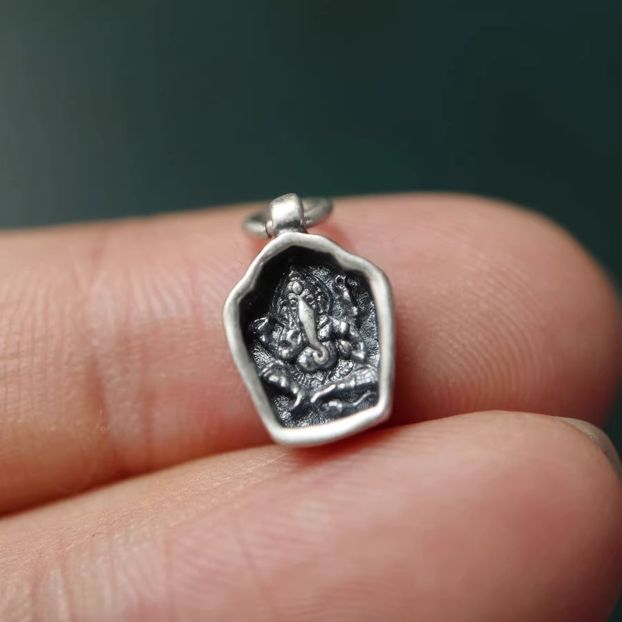 Tibetan Silver Ganesha Pendant-Mantrapiece