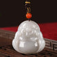 Off-White Jade Laughing Buddha Pendant