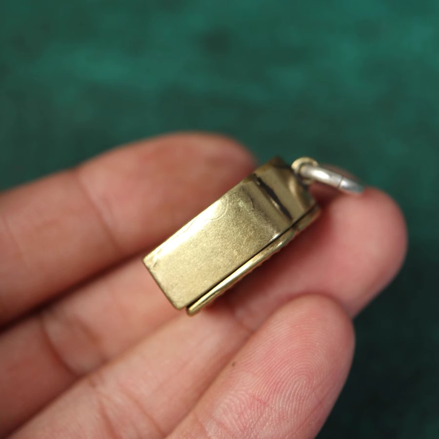 Vintage Tibetan Brass Prayer Pendant