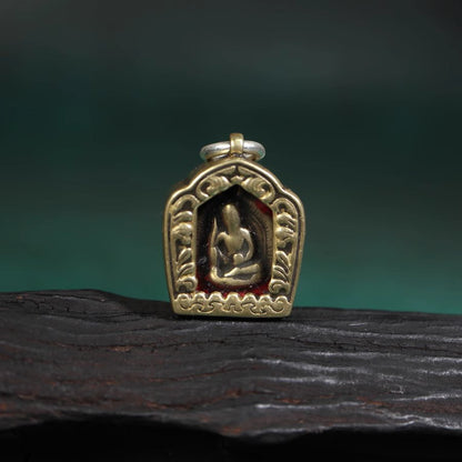 Old Tibetan Brass Prayer Pendant-Mantrapiece