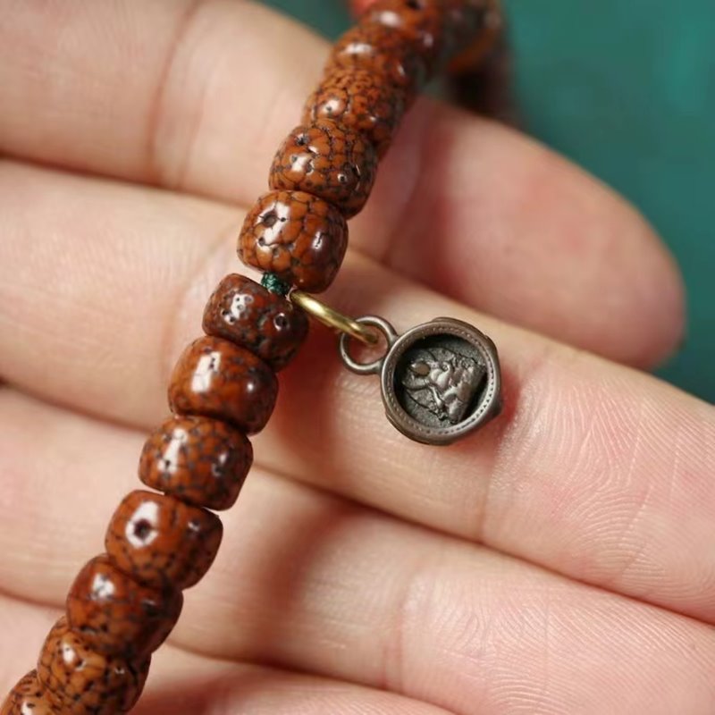 Old Tibetan Copper God of Wealth Charm-Mantrapiece