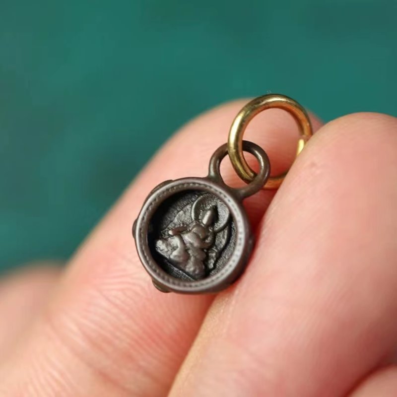 Vintage Tibetan Copper God of Wealth Charm