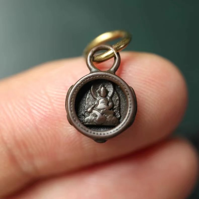 Vintage Tibetan Copper God of Wealth Charm