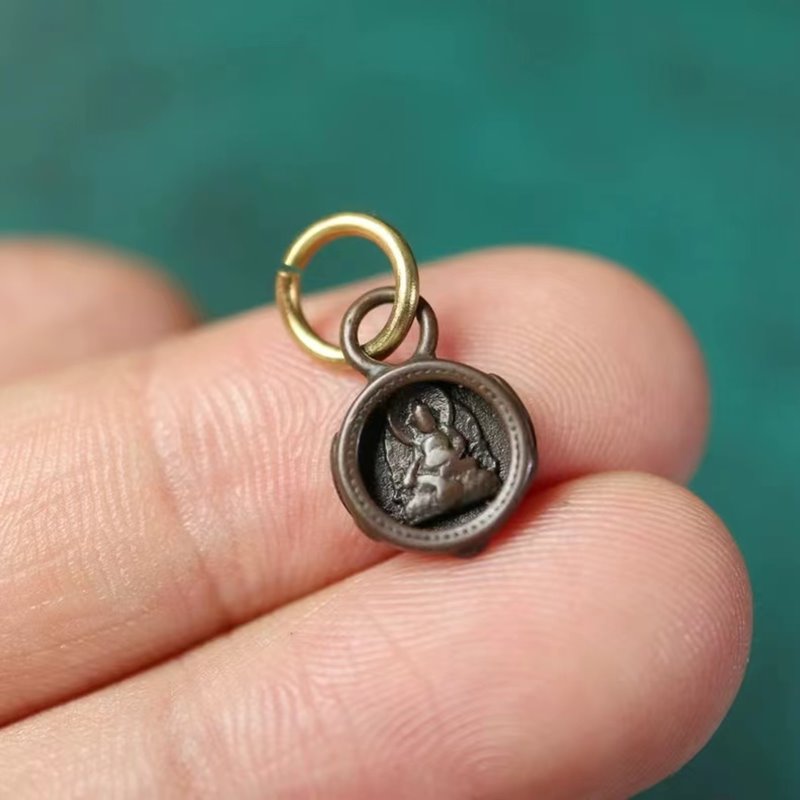 Vintage Tibetan Copper God of Wealth Charm