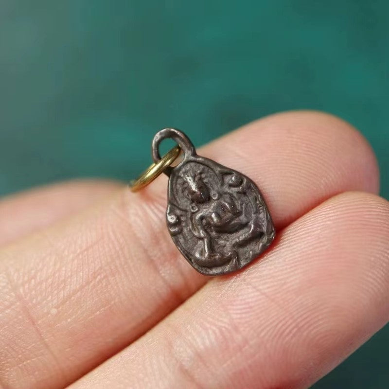 Vintage Tibetan Copper Green Tara Charm