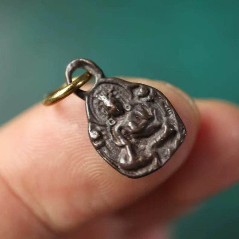 Vintage Tibetan Copper Green Tara Charm