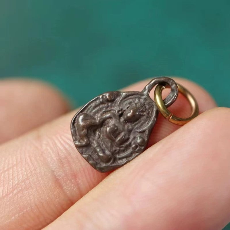 Vintage Tibetan Copper Green Tara Charm