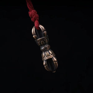 Vintage Tibetan Copper Lotus Scepter Pendant
