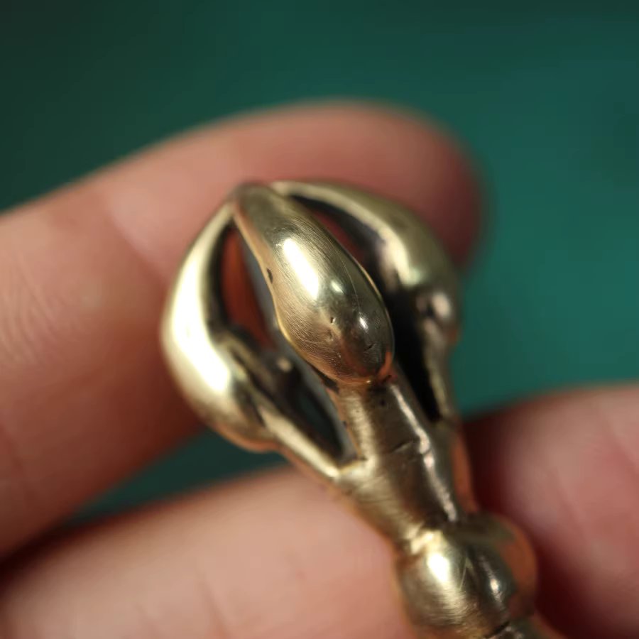 Vintage Tibetan Copper Vajra Necklace Pendant