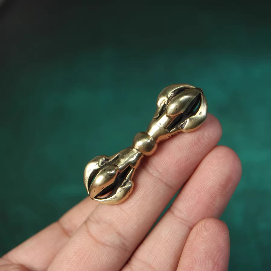 Vintage Tibetan Copper Vajra Necklace Pendant