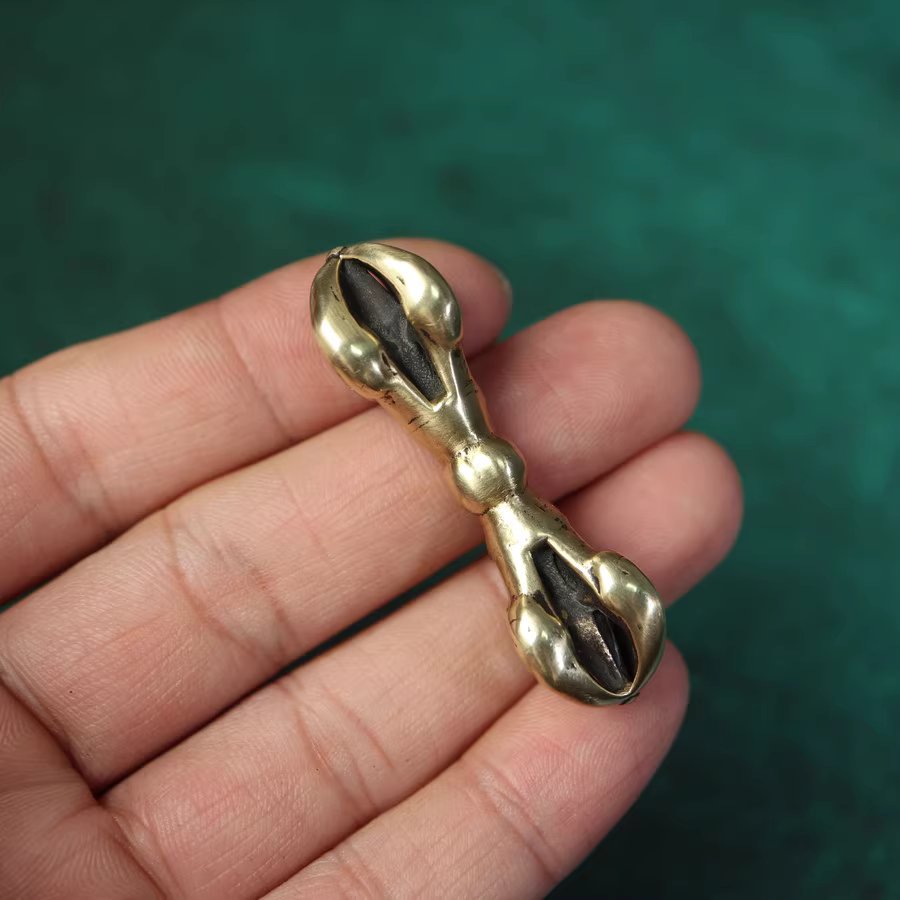 Vintage Tibetan Copper Vajra Necklace Pendant