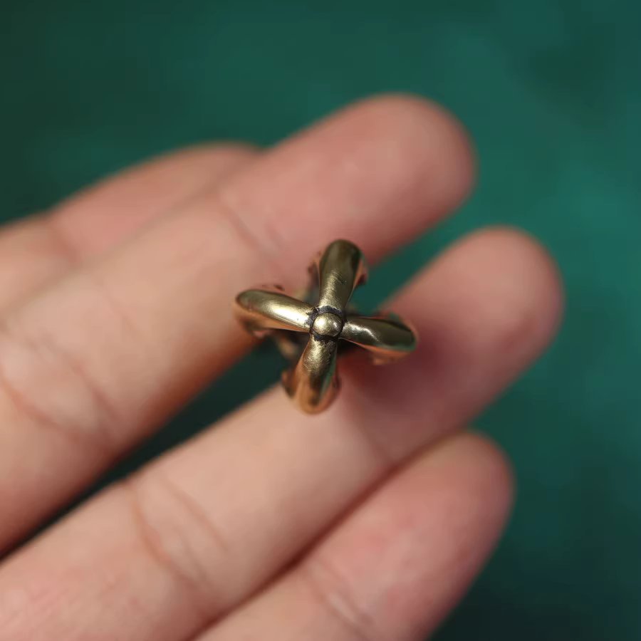 Vintage Tibetan Copper Vajra Necklace Pendant