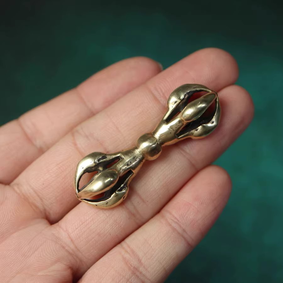 Vintage Tibetan Copper Vajra Necklace Pendant