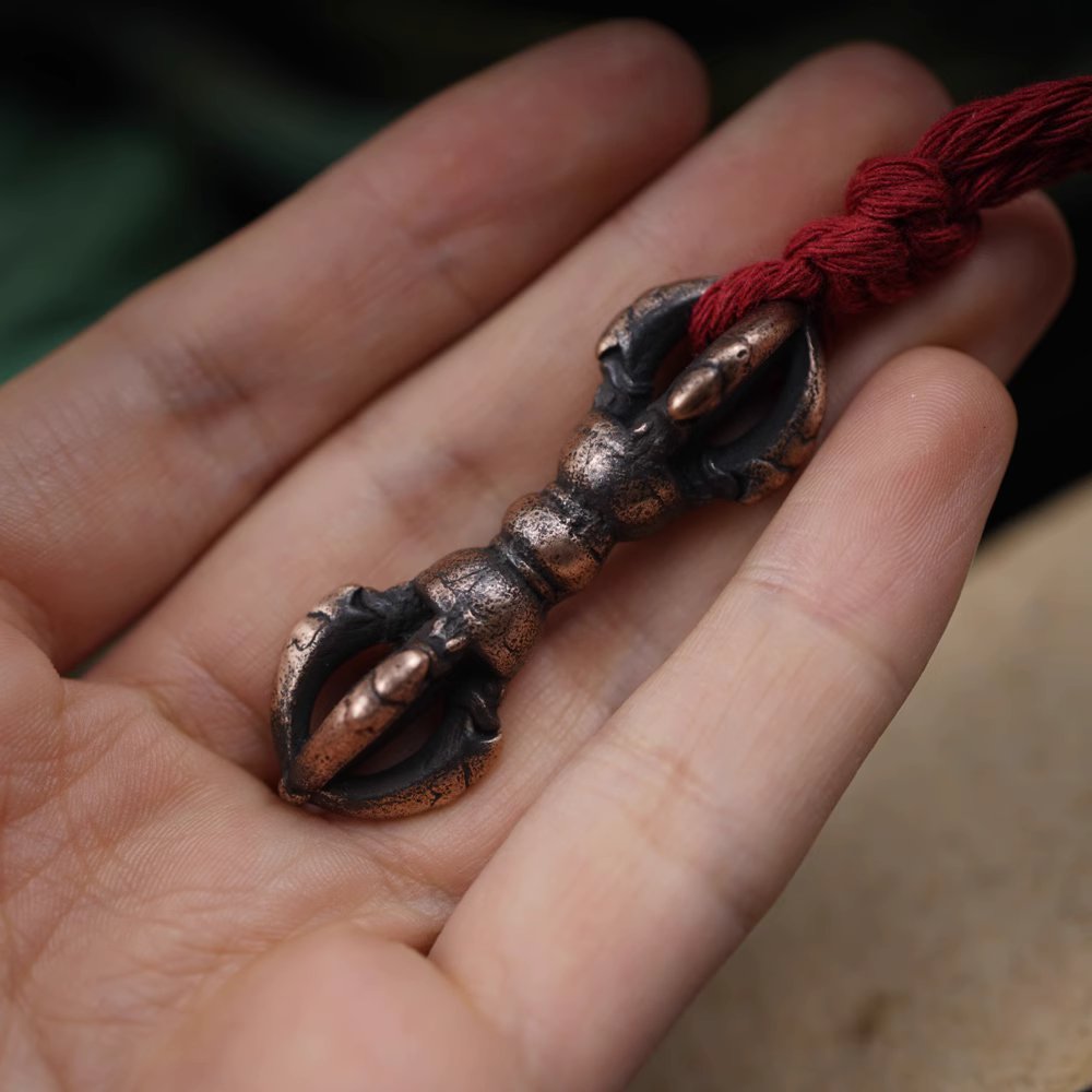 Vintage Tibetan Copper Vajra Pendant
